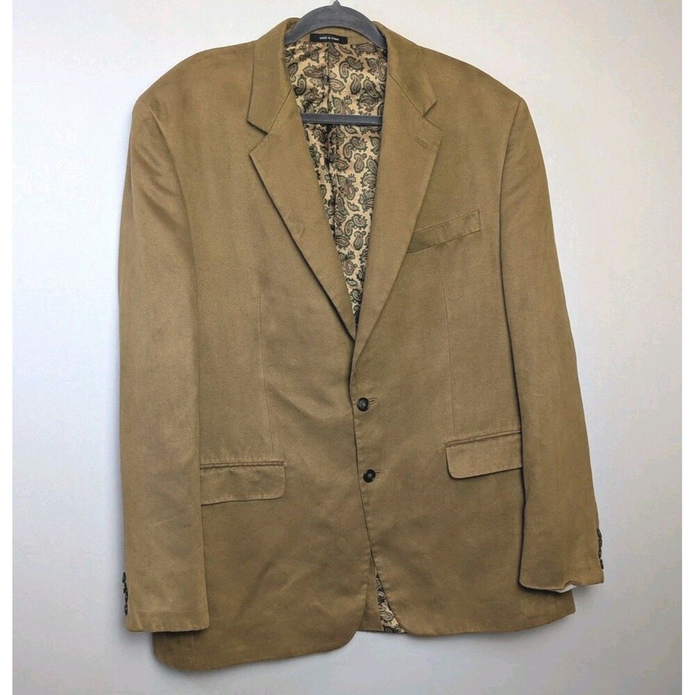 Lauren Ralph Lauren Brown Faux Suede Sport Jacket Blazer Size 44L READ Workwear